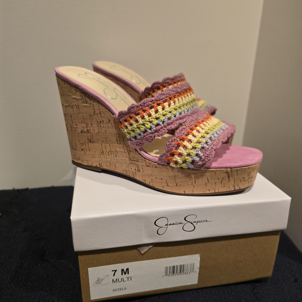 Jessica Simpson Women's Multi-Color Wedge Sandals
